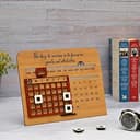 Gift Kya De Wooden Perpetual Calendar with Motivational Quote - Image 1