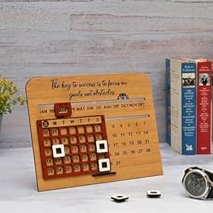Gift Kya De Wooden Perpetual Calendar with Motivational Quote